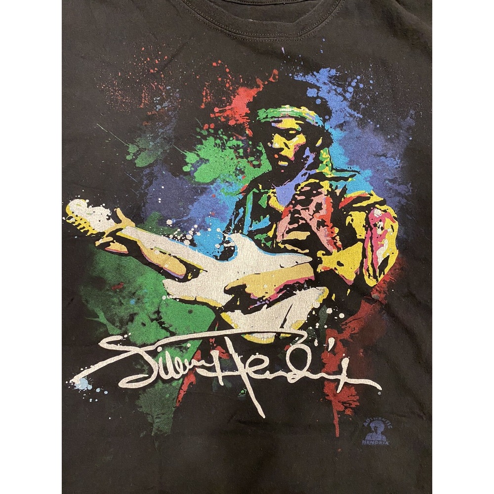 VTG Jimi Hendrix Authentic Liquid Blue M Vintage USA Shirt Rock And Roll Medium